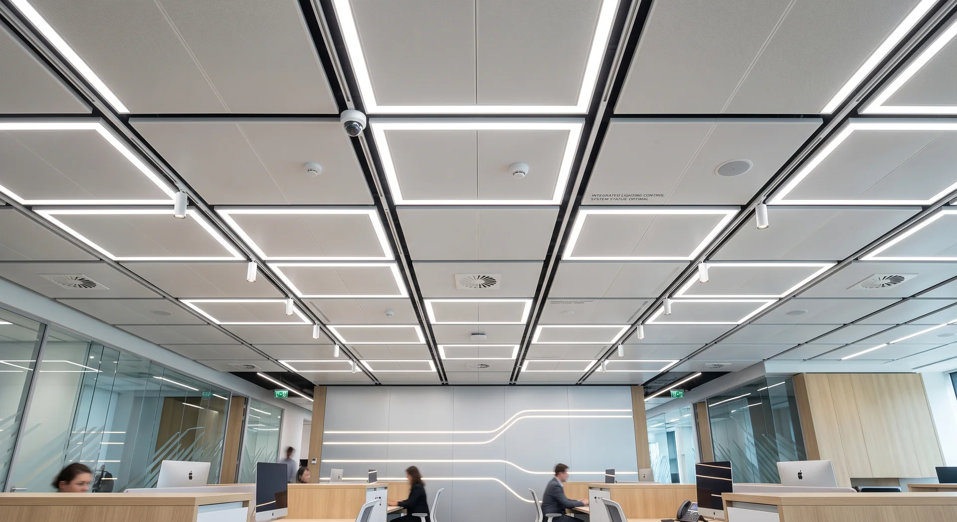 Esempi di illuminazione per uffici e attività commerciali.